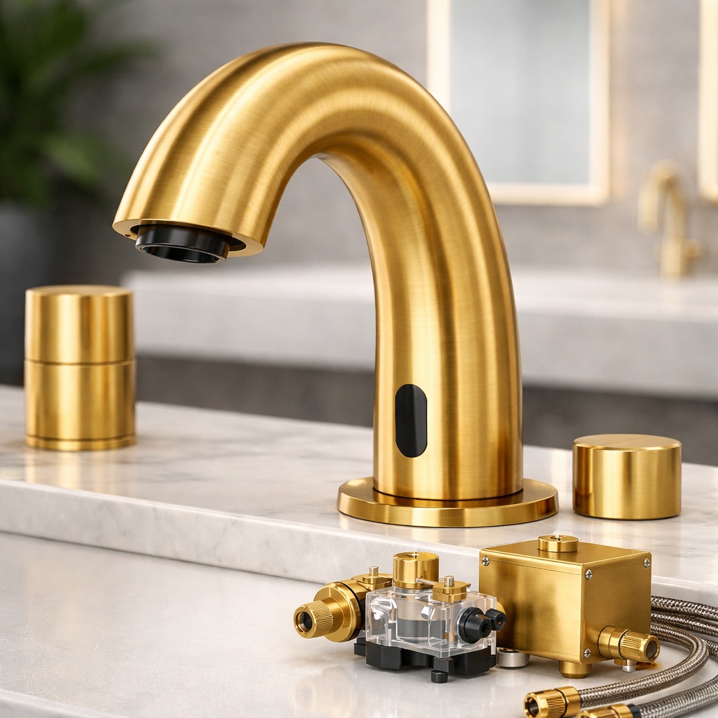 Fontana brushed gold touchless automatic sensor faucet